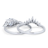 Two Piece Round Natural Stone Chevron Ring