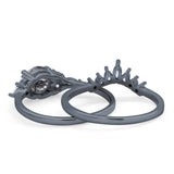 Two Piece Round Natural Stone Ring
