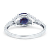 Art Deco Round Natural Stone Wedding Ring