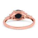 Art Deco Round Natural Stone Wedding Ring