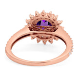 Art Deco Round Natural Stone Floral Ring