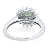 Art Deco Round Natural Stone Floral Ring