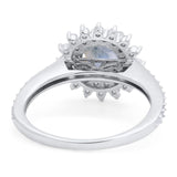 Art Deco Round Natural Stone Floral Ring