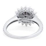 Art Deco Round Natural Stone Floral Ring
