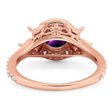 Vintage Style Round Natural Stone Flower Ring