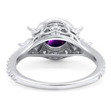 Vintage Style Round Natural Stone Flower Ring