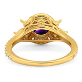 Vintage Style Round Natural Stone Flower Ring