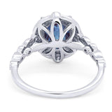 Oval Natural Stone Beaded Ring