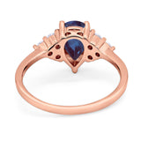 Pear Teardrop Natural Stone Wedding Ring