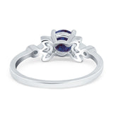 Art Deco Round Natural Stone Floral Ring