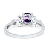 Art Deco Round Natural Stone Floral Ring