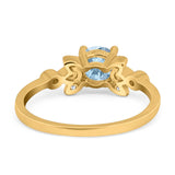 Art Deco Round Natural Stone Floral Ring