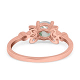 Art Deco Round Natural Stone Floral Ring