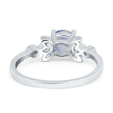 Art Deco Round Natural Stone Floral Ring