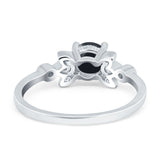 Art Deco Round Natural Stone Floral Ring