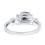 Art Deco Round Natural Stone Floral Ring
