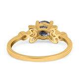 Art Deco Round Natural Stone Floral Ring