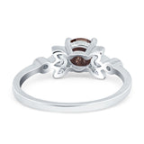 Art Deco Round Natural Stone Floral Ring