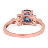 Art Deco Oval Natural Stone Floral Ring