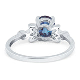Art Deco Oval Natural Stone Floral Ring