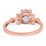 Art Deco Oval Natural Stone Floral Ring