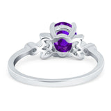 Art Deco Oval Natural Stone Floral Ring