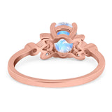 Art Deco Oval Natural Stone Floral Ring