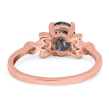 Art Deco Oval Natural Stone Floral Ring