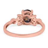 Art Deco Oval Natural Stone Floral Ring