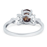 Art Deco Oval Natural Stone Floral Ring