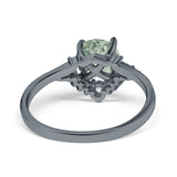 Art Deco Round Natural Stone Flower Ring