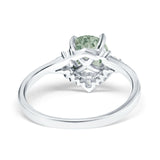 Art Deco Round Natural Stone Flower Ring