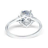 Art Deco Round Natural Stone Flower Ring