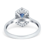 Art Deco Oval Natural Stone Hexagonal Ring