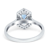 Art Deco Oval Natural Stone Hexagonal Ring