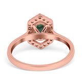 Art Deco Oval Natural Stone Hexagonal Ring