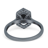 Art Deco Oval Natural Stone Hexagonal Ring