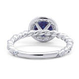 Art Deco Round Natural Stone Halo Ring