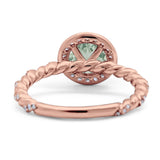 Art Deco Round Natural Stone Halo Ring
