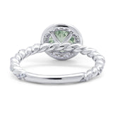 Art Deco Round Natural Stone Halo Ring