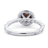 Art Deco Round Natural Stone Halo Ring