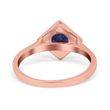 Minimalist Round Natural Stone Solitaire Ring