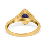Minimalist Round Natural Stone Solitaire Ring