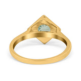 Minimalist Round Natural Stone Solitaire Ring