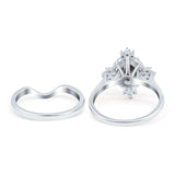 Two Piece Oval Natural Stone Bridal Ring