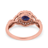 Art Deco Round Natural Stone Wedding Ring