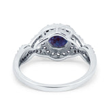 Art Deco Round Natural Stone Wedding Ring