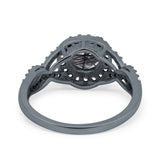 Art Deco Round Natural Stone Wedding Ring