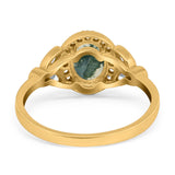 Vintage Style Oval Natural Stone Ring
