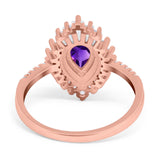 Pear Teardrop Natural Stone Cocktail Ring